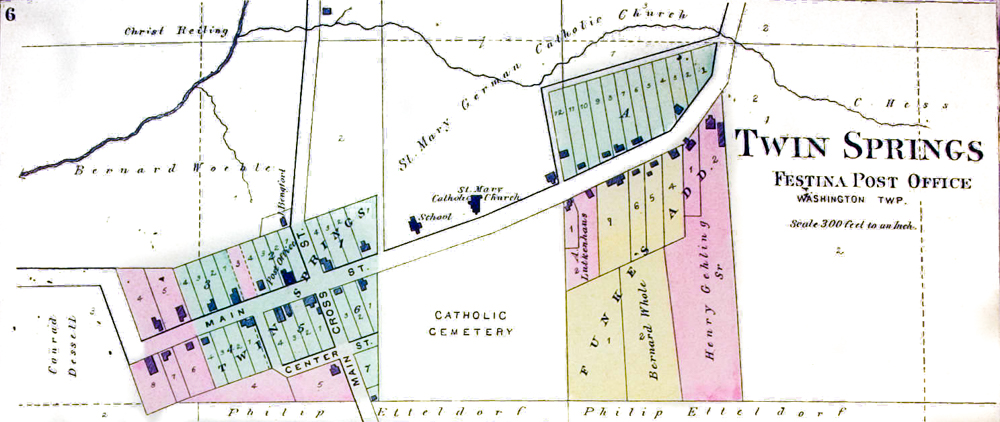 Festina (Twin Springs) 1886 Map