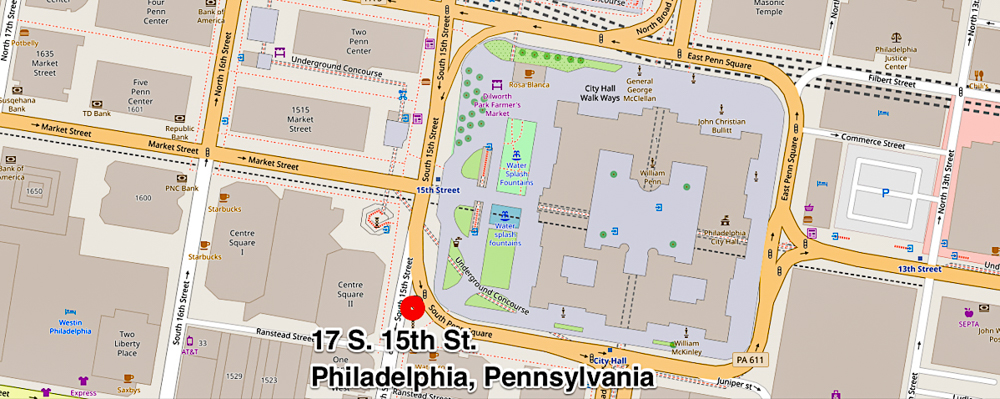 Map 17 S. 15th St., Philadelphia, PA