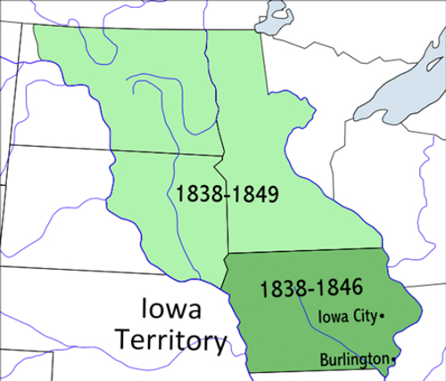 Map of Iowa Territory