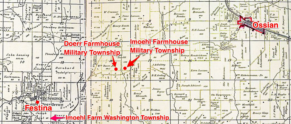 partial Plat Maps showing Imoehl Farms