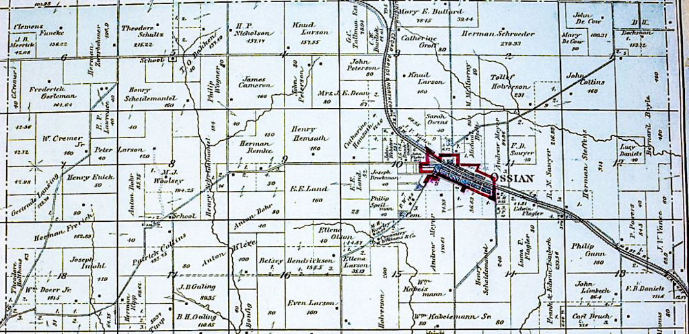 Partial Plat Map, Military Township, Winneshiek County, Iowa