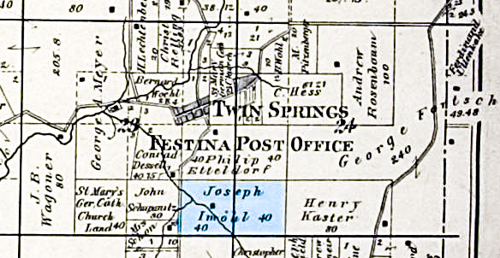 Partial Plat of 1886 Washington Township showing Joseph Imoehl Property