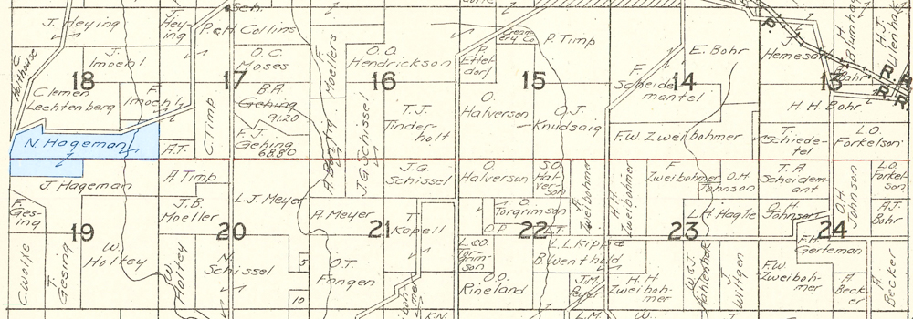 1930 Partial Plat Map Military Township