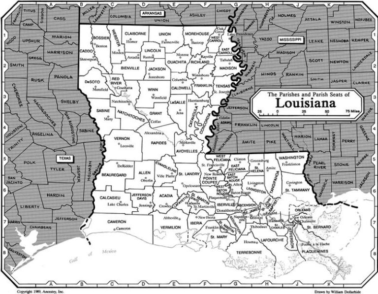 Louisiana Parishes Map
