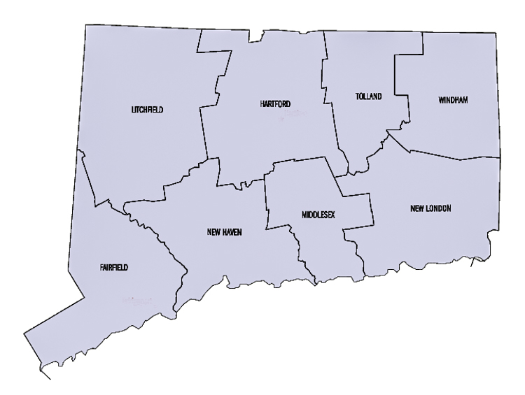 Connecticut Counties Map