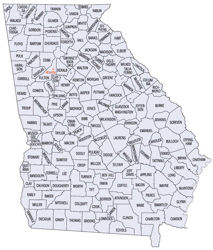 Georgia Counties Map