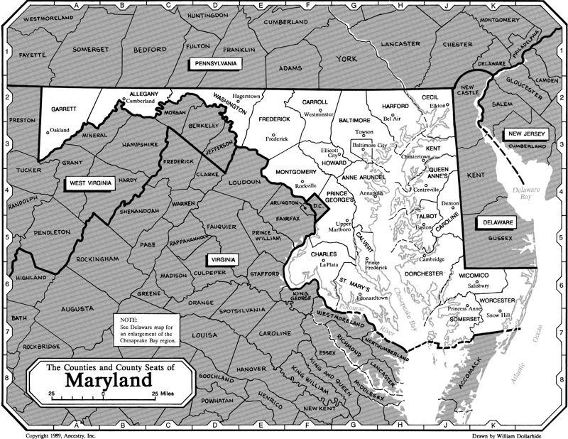 Maryland Counties Map