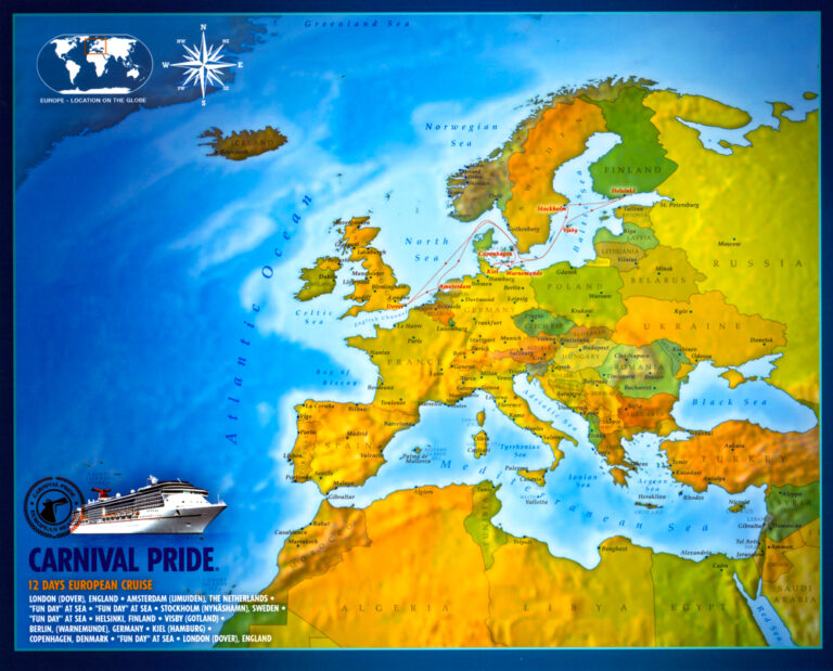 Map showing Baltic Sea Cruise Destinations