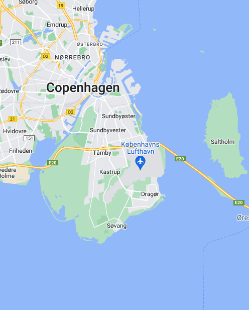 Map of Copenhagen, Denmark