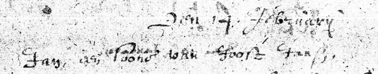 Translation: Jan, the son of Joost, Jan's son - 14 February 1630 -Tiel.