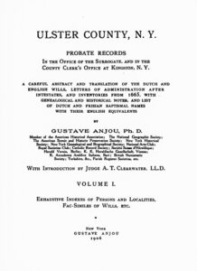 Ulster County Probate Records Vol I
