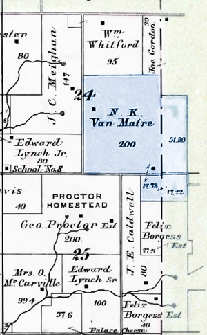 Plat of Section 24 & 25, Willow Springs Township, Lafayette County, Wisconsin - 1895.