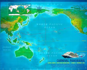 Map of Cruise from Singapore to Long Beach