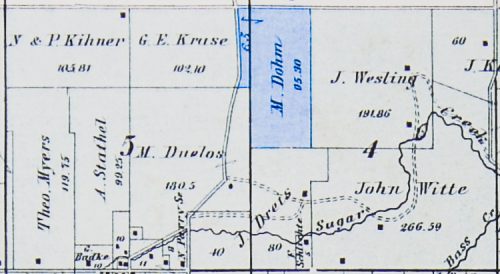 Partial 1879 Plat Map Auburn Township Fayette County, Iowa Section 4 & 5
