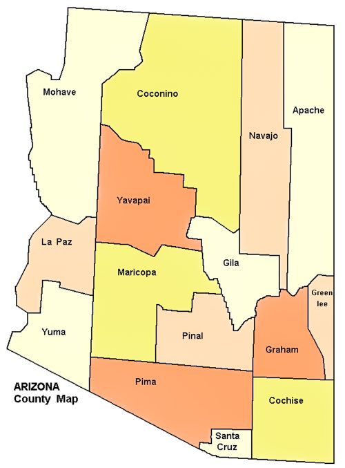 Arizona County Map