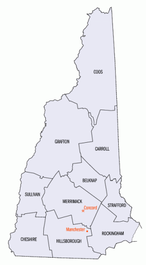 New Hampshire Counties Map